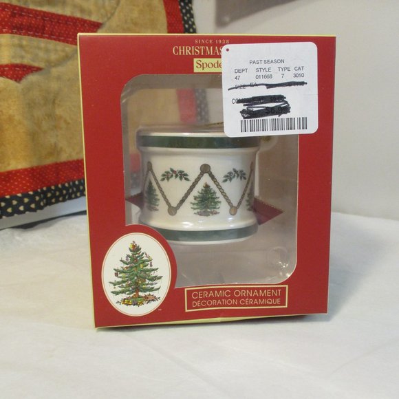 NIB Spode Christmas Tree Ceramic Drum Ornament Holiday Decoration - Picture 1 of 3
